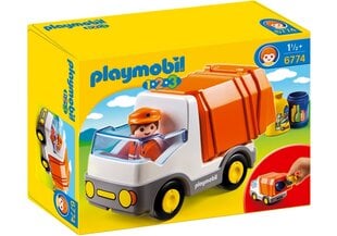 6774 PLAYMOBIL® 1.2.3 Roska-auto kuljettajineen hinta ja tiedot | LEGOT ja rakennuslelut | hobbyhall.fi