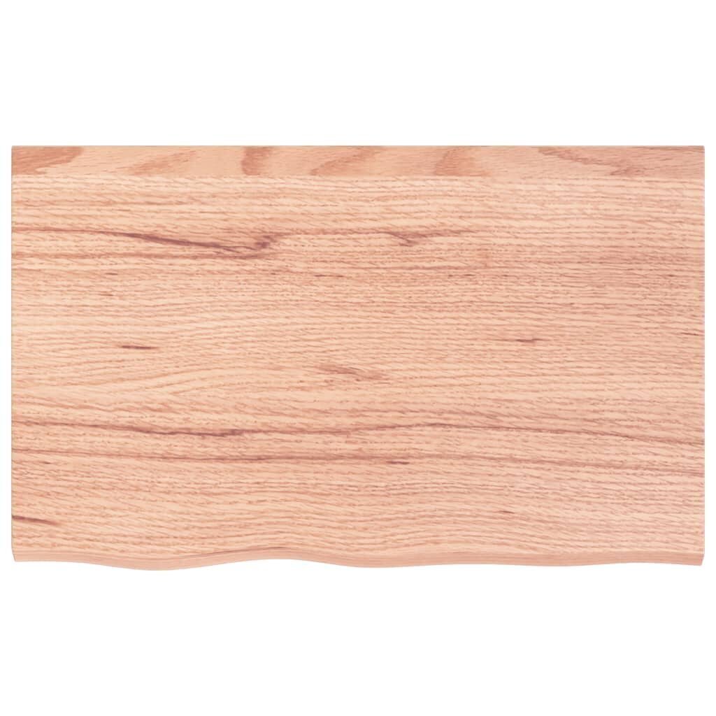 Seinähylly vaaleanruskea 80x50x(2-4) cm käsitelty täystammi hinta ja tiedot | Hyllyt | hobbyhall.fi