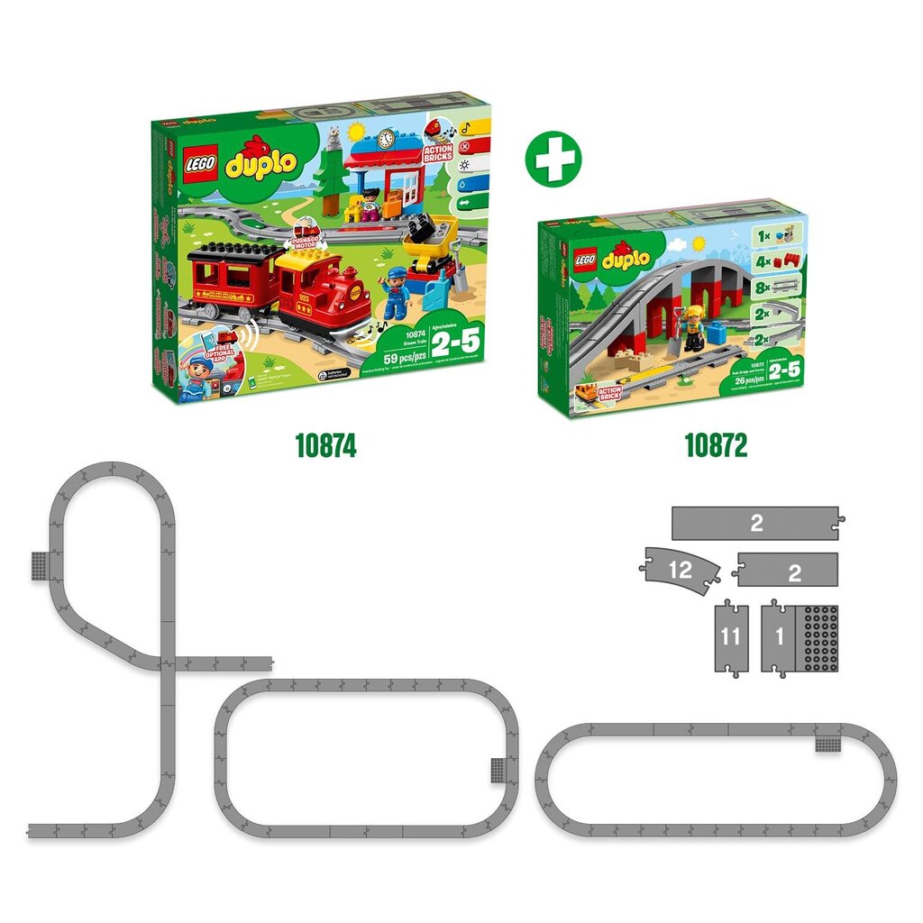 10872 LEGO® DUPLO Junan silta ja kiskot hinta ja tiedot | LEGOT ja rakennuslelut | hobbyhall.fi