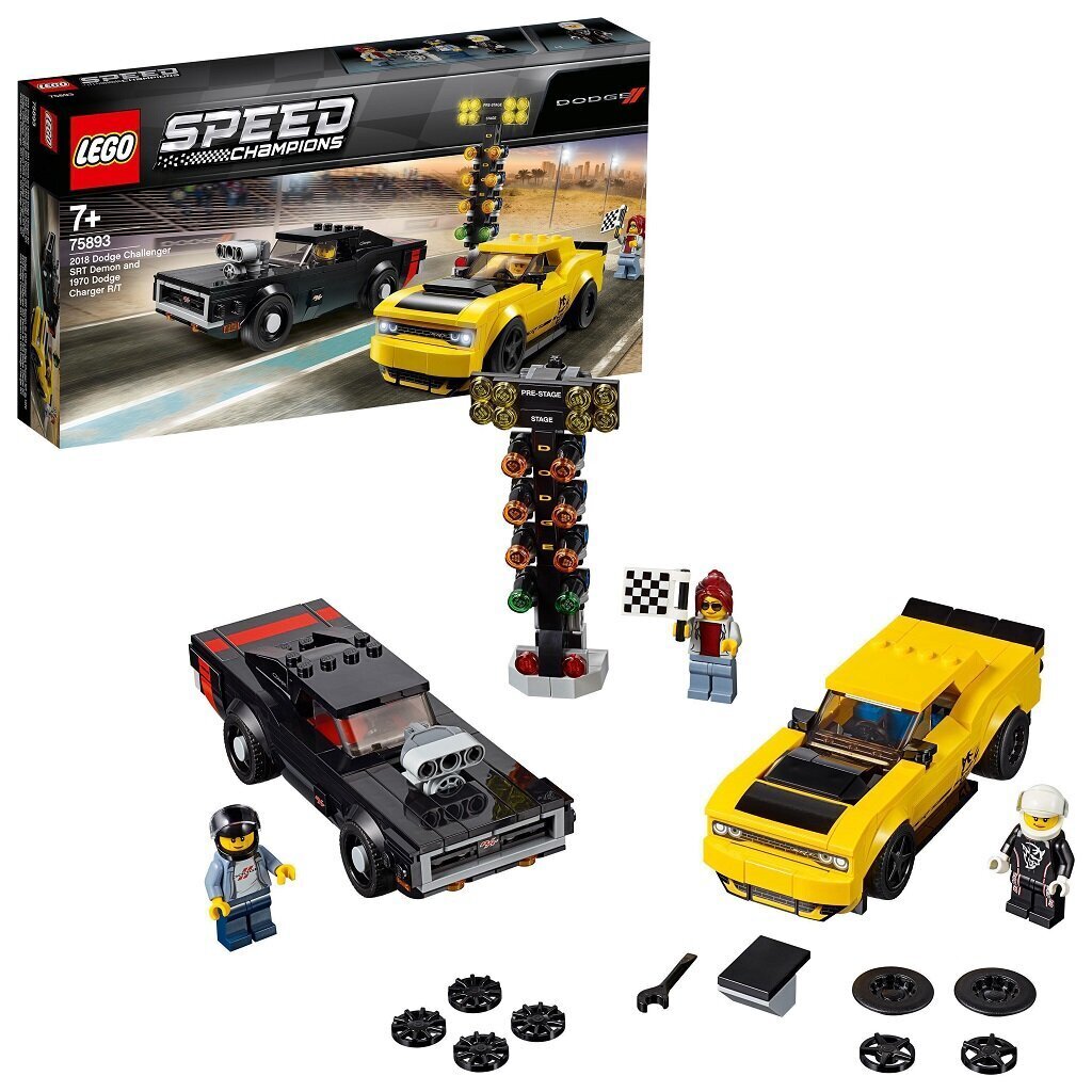 75893 LEGO® 2018 Dodge Challenger SRT Demon ja 1970 Dodge Charger R/T hinta ja tiedot | LEGOT ja rakennuslelut | hobbyhall.fi