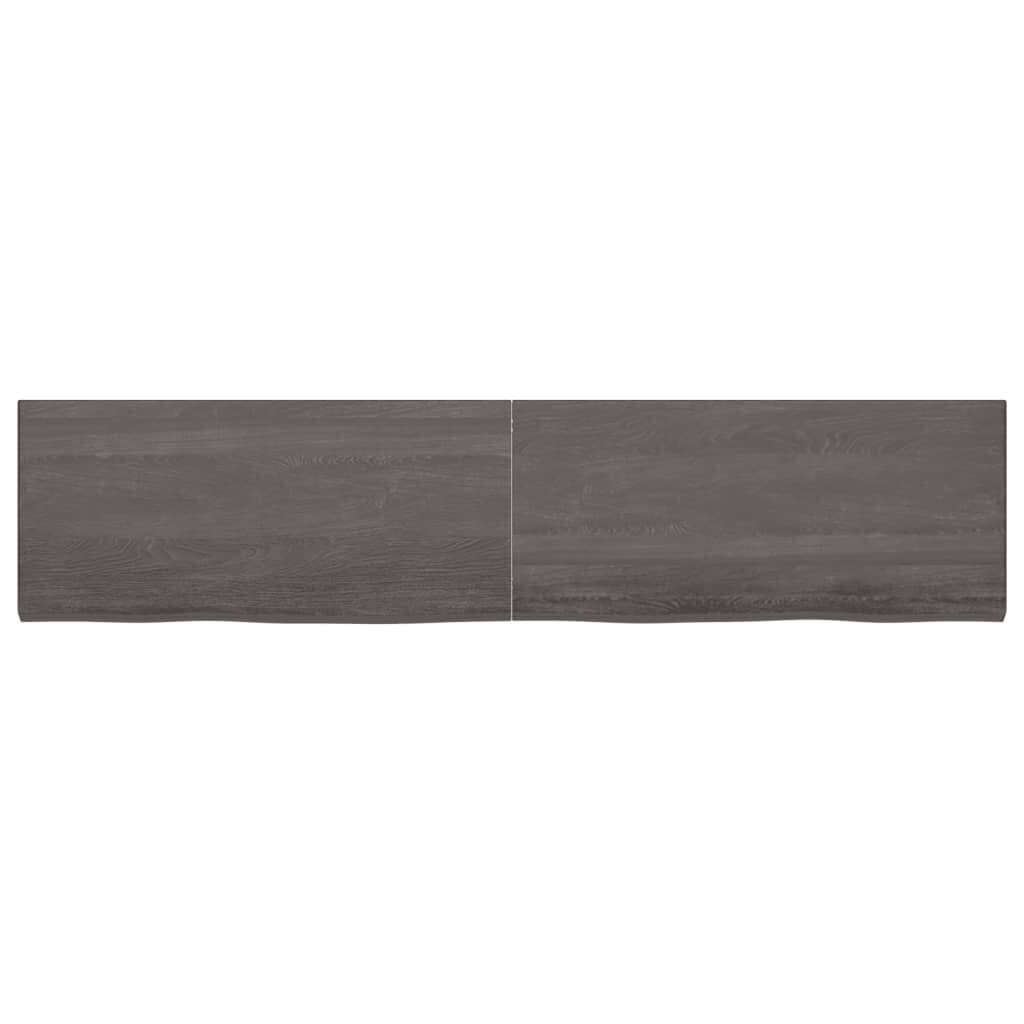 Seinähylly tummanruskea 220x50x(2-4) cm käsitelty täystammi hinta ja tiedot | Hyllyt | hobbyhall.fi