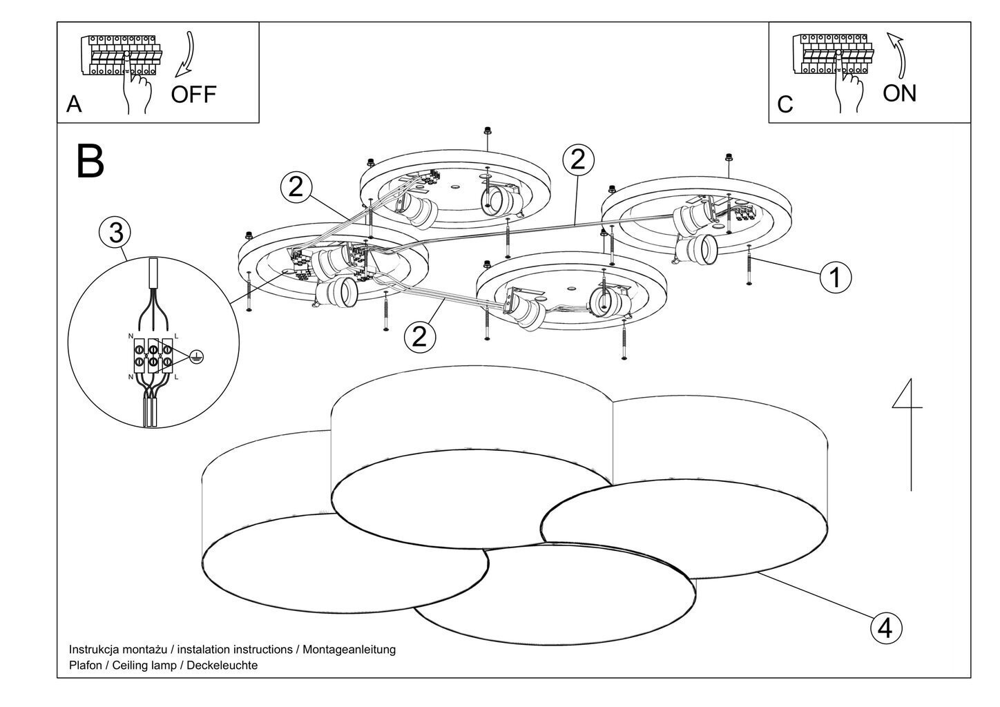 Kattovalaisin Circle 4 hinta ja tiedot | Kattovalaisimet | hobbyhall.fi