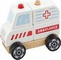 Puupaloista valmistettu auto VIGA Ambulance hinta ja tiedot | LEGOT ja rakennuslelut | hobbyhall.fi