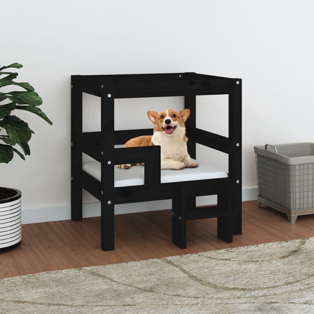 Koiransänky musta 55,5x53,5x60 cm täysi mänty hinta ja tiedot | Pedit ja pesät | hobbyhall.fi