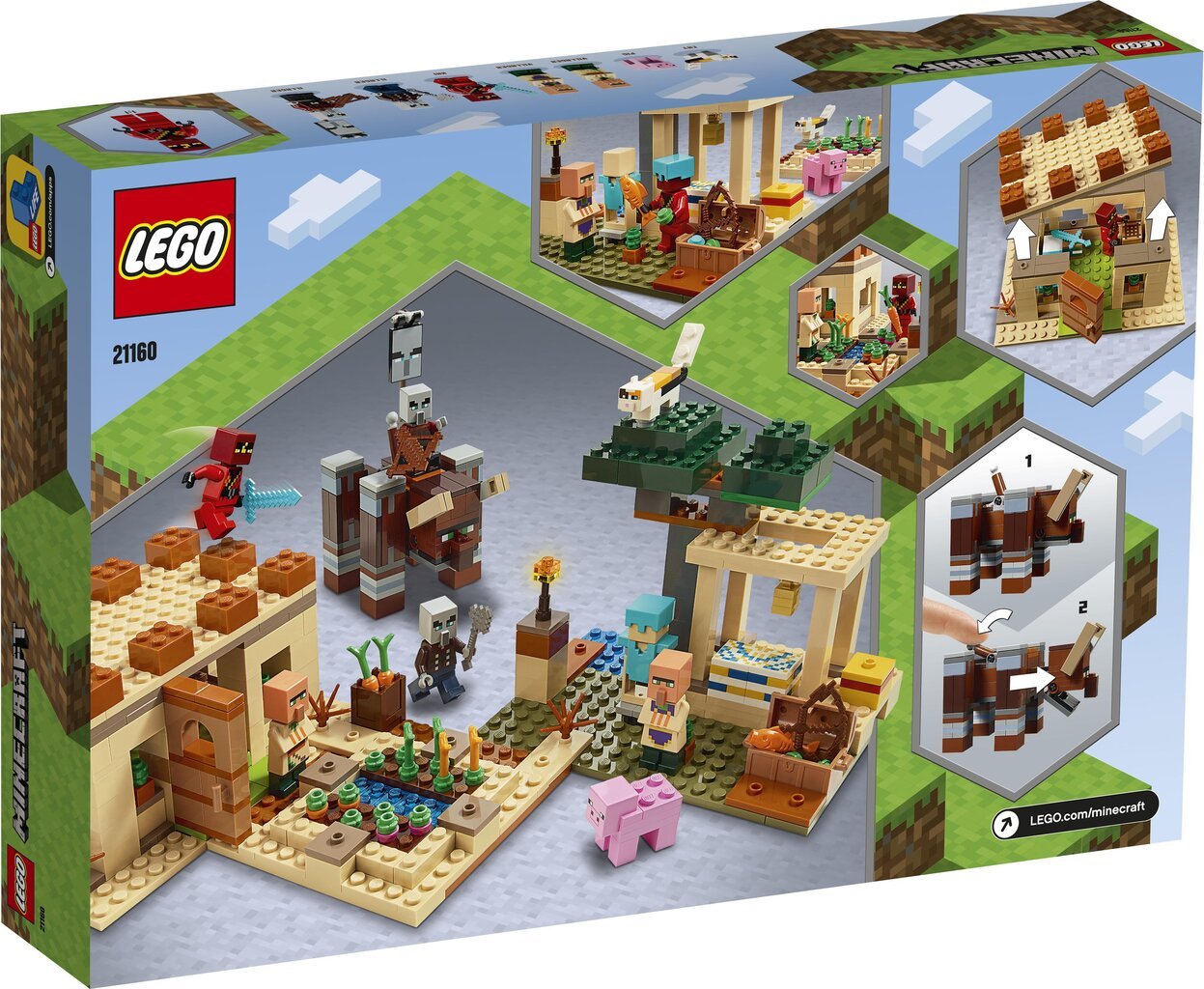 21160 LEGO® Minecraft Illagerien hyökkäys hinta ja tiedot | LEGOT ja rakennuslelut | hobbyhall.fi