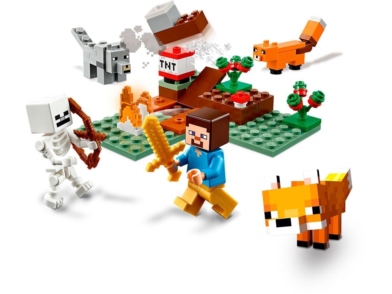 21162 LEGO® Minecraft Taiga-seikkailu hinta ja tiedot | LEGOT ja rakennuslelut | hobbyhall.fi