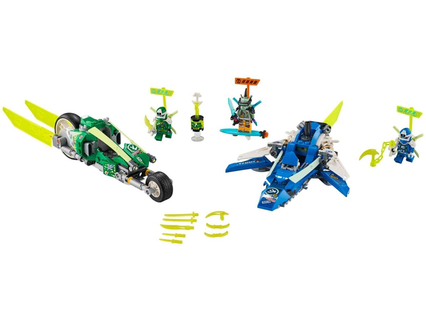 71709 LEGO® NINJAGO Jayn ja Lloydin Vauhtipelit hinta ja tiedot | LEGOT ja rakennuslelut | hobbyhall.fi