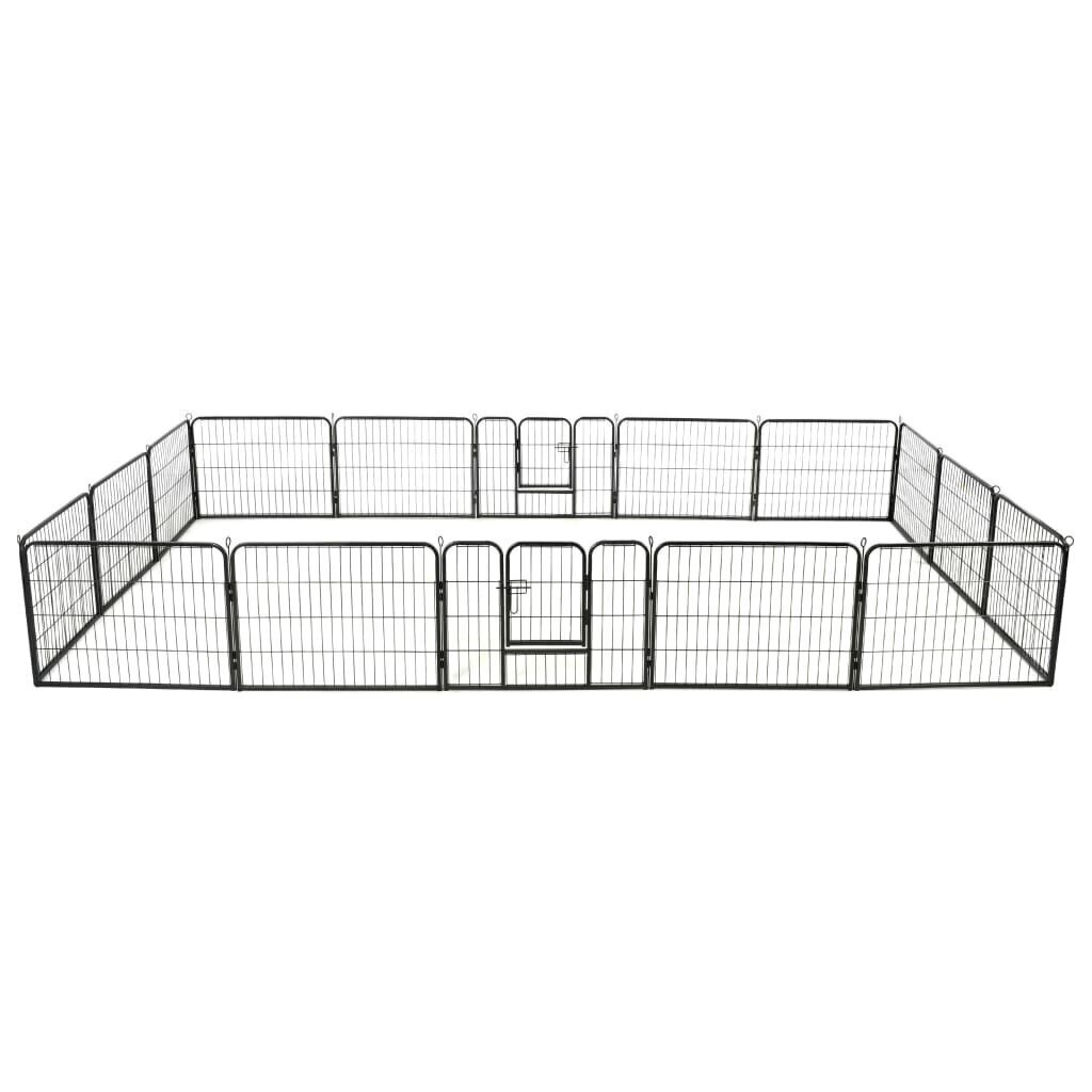 Pentuaitaus 16 paneelia teräs 60x80 cm musta hinta ja tiedot | Kuljetushäkit ja kuljetuslaatikot | hobbyhall.fi