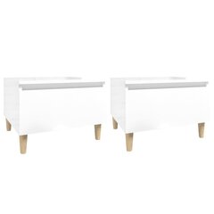 Sivupöydät, 2 kpl, valkoinen korkeakiilto, 50x46x35 cm hinta ja tiedot | Sohvapöydät | hobbyhall.fi