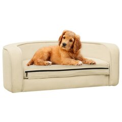 Taitettava koiran sohva kerma 73x67x26 cm plyysi pestävä hinta ja tiedot | Pedit ja pesät | hobbyhall.fi