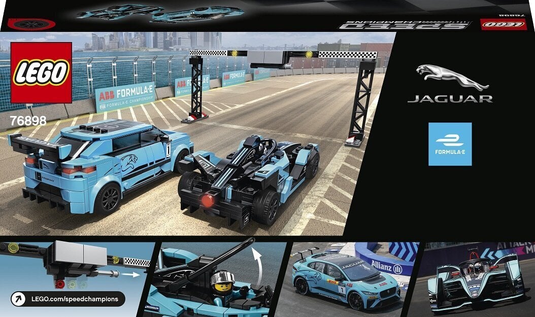 76898 LEGO® Speed Champions Formula E Panasonic Jaguar Racing GEN2 car & Jaguar I-PACE eTROPHY hinta ja tiedot | LEGOT ja rakennuslelut | hobbyhall.fi