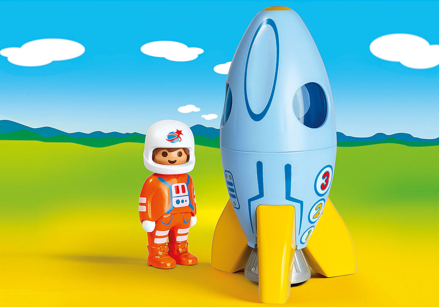 70186 Playmobil® 1.2.3 Astronautti raketilla hinta ja tiedot | LEGOT ja rakennuslelut | hobbyhall.fi