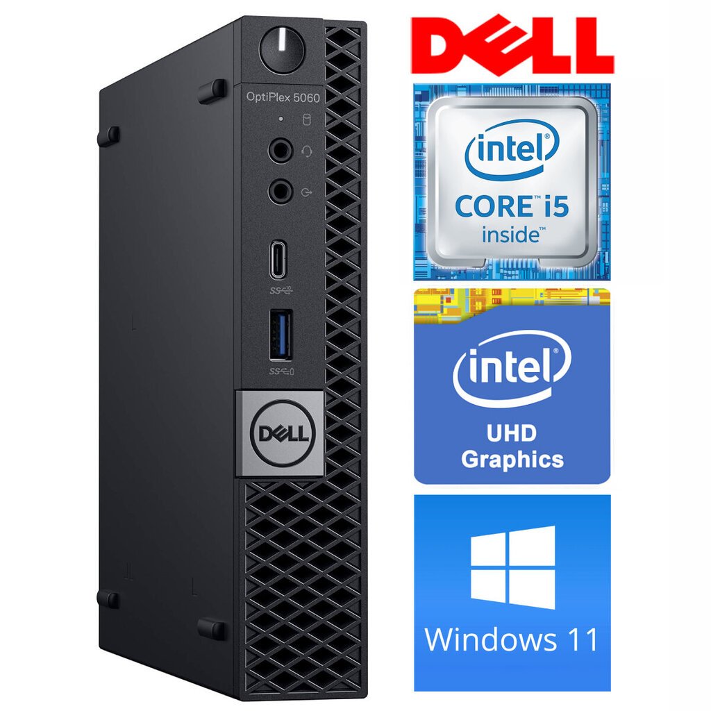 DELL 5060 Micro i5-8500T 8GB 128SSD M.2 NVME WIN11Pro hinta ja tiedot | Pöytätietokoneet | hobbyhall.fi