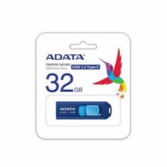 MUISTIASEMA FLASH USB-C 32GB/ACHO-UC300-32G-RNB/BU ADATA "ACHO-UC300-32G-RNB/BU" (väriväri 0,03 lei) hinta ja tiedot | Muistitikut | hobbyhall.fi