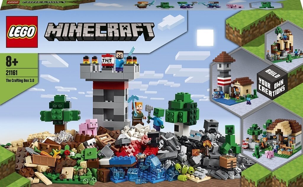 21161 LEGO® Minecraft rakennuslaatikko 3.0 hinta ja tiedot | LEGOT ja rakennuslelut | hobbyhall.fi