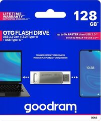 GoodRam ODA3-1280S0R11, 128 GB, USB 3.2 hinta ja tiedot | Muistitikut | hobbyhall.fi