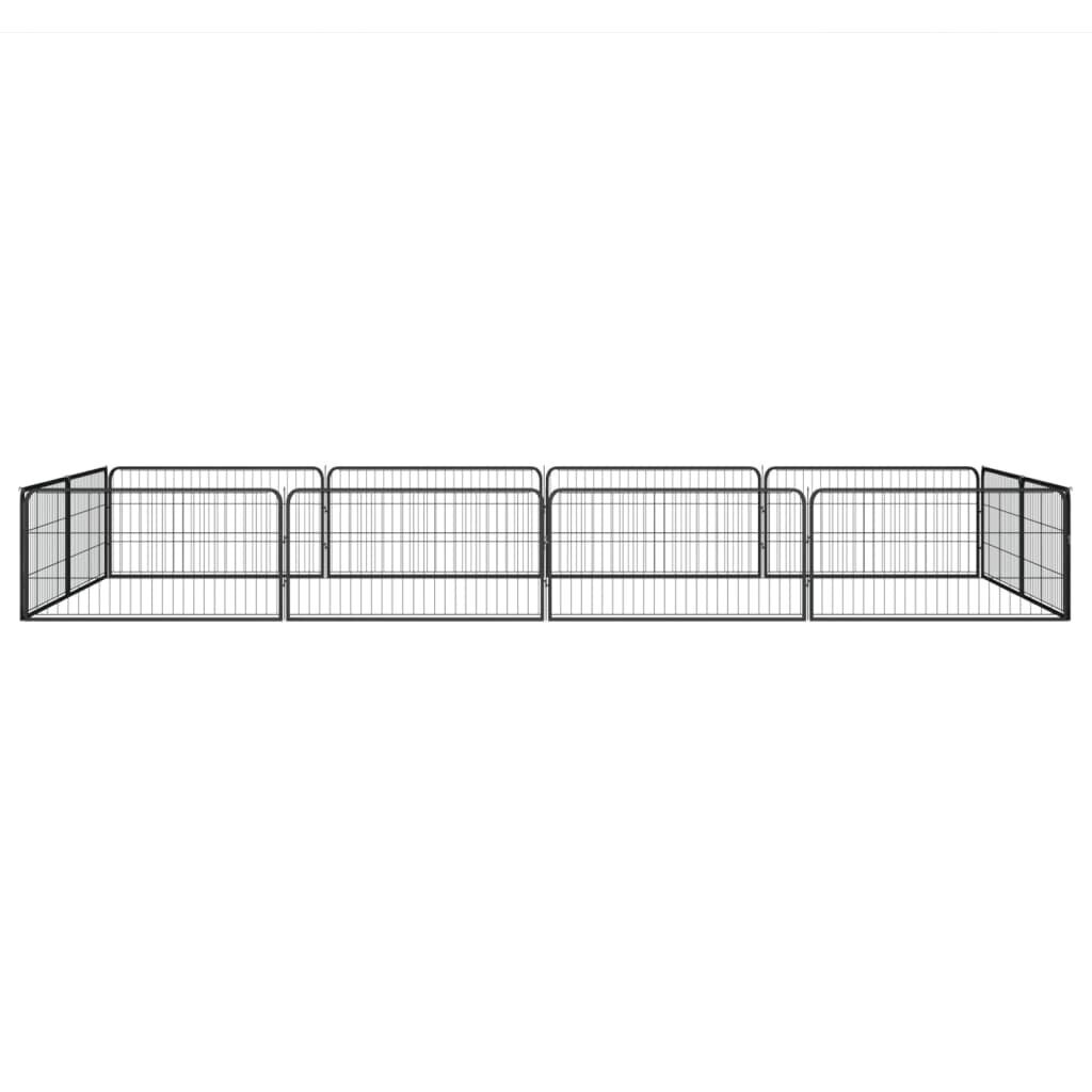 Koiranhäkki 12 paneelia musta 100x50 cm jauhemaalattu teräs hinta ja tiedot | Kuljetushäkit ja kuljetuslaatikot | hobbyhall.fi