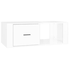 Sohvapöytä korkeakiilto valkoinen 100x50,5x35 cm tekninen puu hinta ja tiedot | Sohvapöydät | hobbyhall.fi
