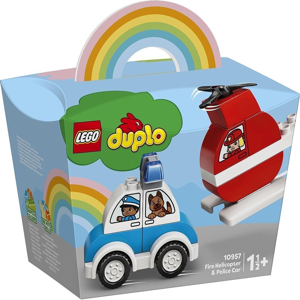 10957 LEGO® DUPLO helikopteri ja poliisiauto hinta ja tiedot | LEGOT ja rakennuslelut | hobbyhall.fi