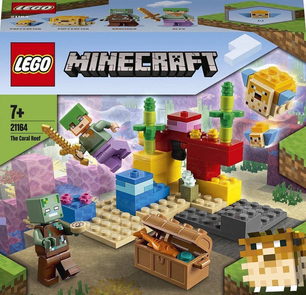 21164 LEGO® Minecraft Koralliriutta hinta ja tiedot | LEGOT ja rakennuslelut | hobbyhall.fi