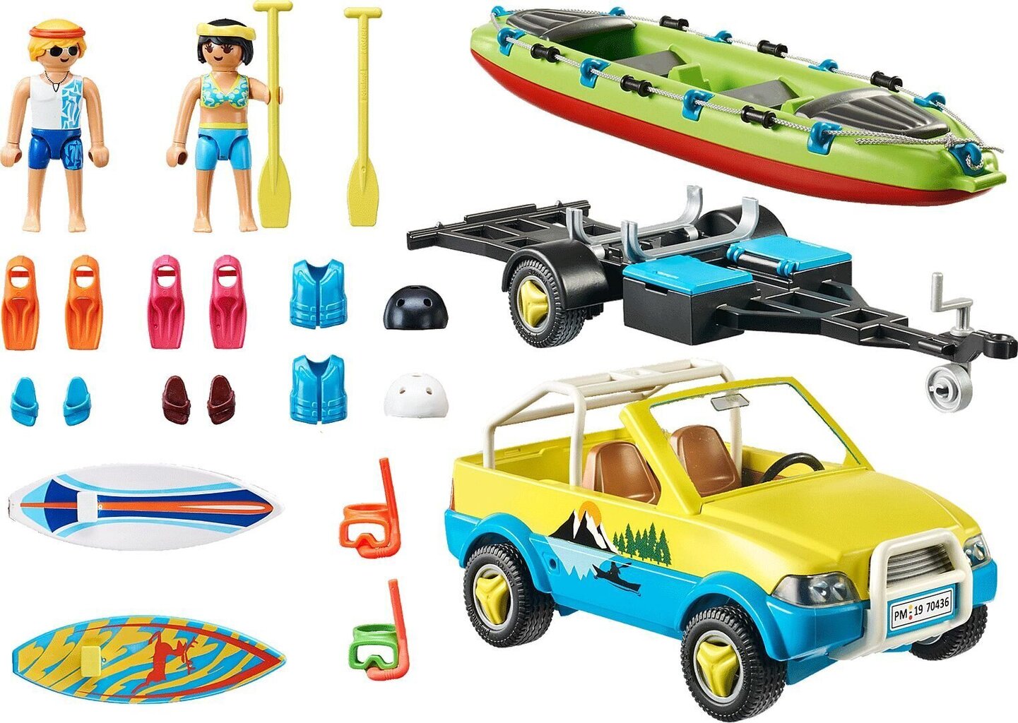 Playmobil® Family Fun - Ranta-auto kanootilla (70436) hinta ja tiedot | LEGOT ja rakennuslelut | hobbyhall.fi