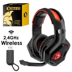 Empire Gaming - Warcry P -W1 -pelien kuulokemikrofoni MIT Mikro - PC/PS4/PS5/Xbox/Nintendo Switch/MAC -2.4 GHz Langaton - Surround Sound Stereo - LED Rot hinta ja tiedot | Kuulokkeet | hobbyhall.fi