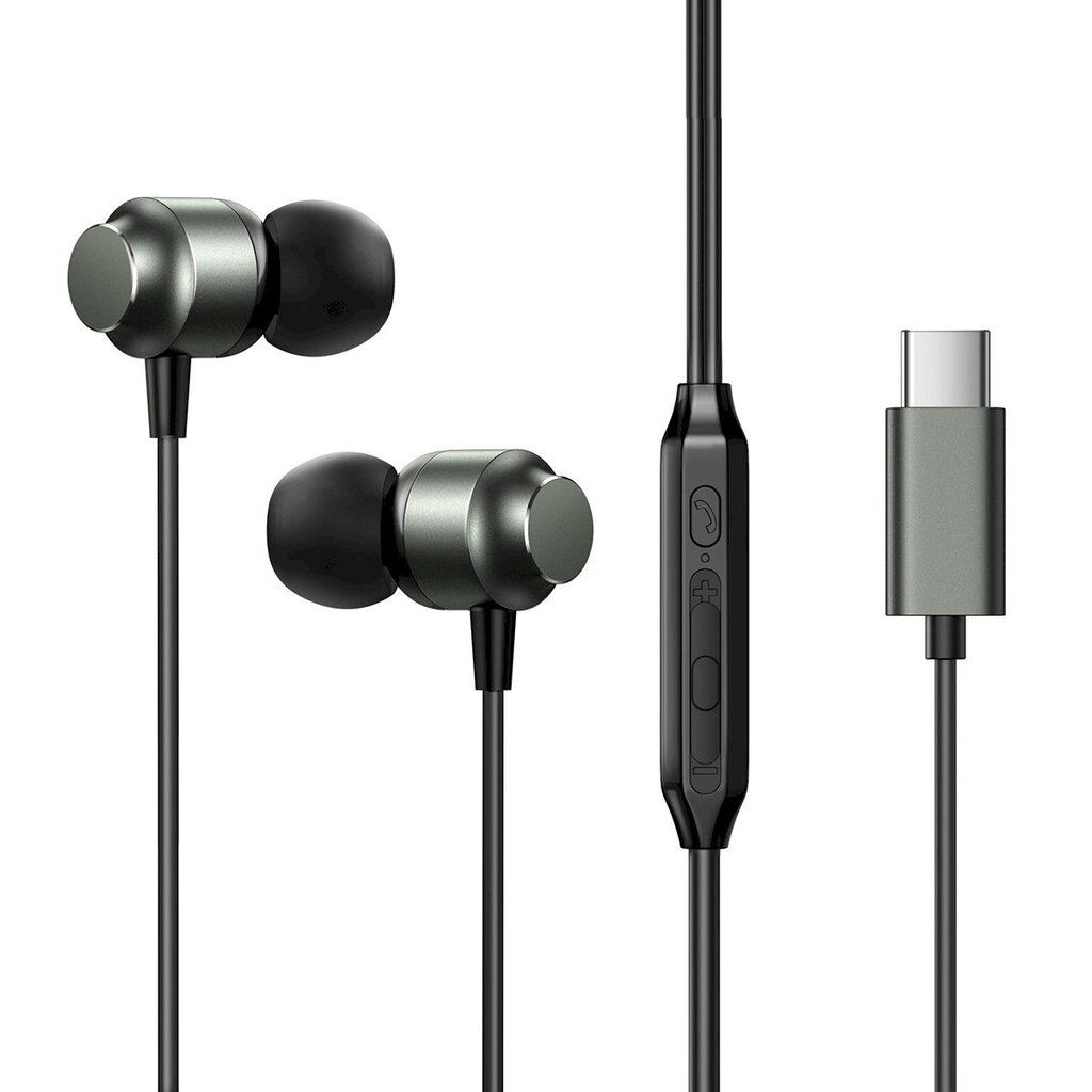 Langalliset kuulokkeet, Joyroom JR-EC061, USB-C, harmaa hinta ja tiedot | Kuulokkeet | hobbyhall.fi