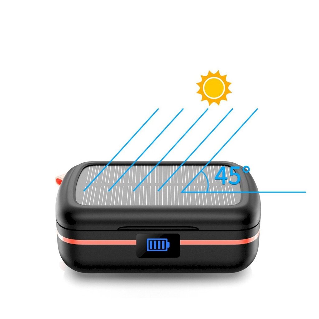 Vedenpitävät langattomat kuulokkeet aurinkolaturilla, Choetech BH-T051, TWS ja 2500 mAh. Virtapankki, musta hinta ja tiedot | Kuulokkeet | hobbyhall.fi