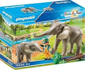 70324 PLAYMOBIL® Family Fun Elefanttiperhe hinta ja tiedot | LEGOT ja rakennuslelut | hobbyhall.fi