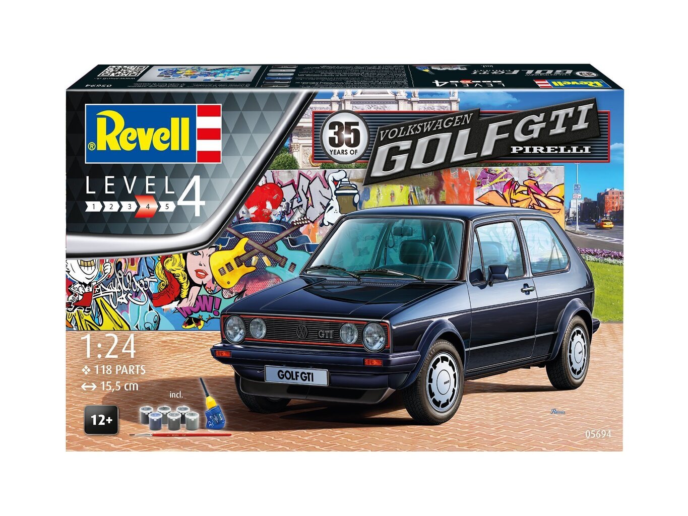 Rakennussetti Revell - 35 vuotta VW Golf 1 GTI Pirelli lahjasetti, 1/24, 05694 hinta ja tiedot | LEGOT ja rakennuslelut | hobbyhall.fi