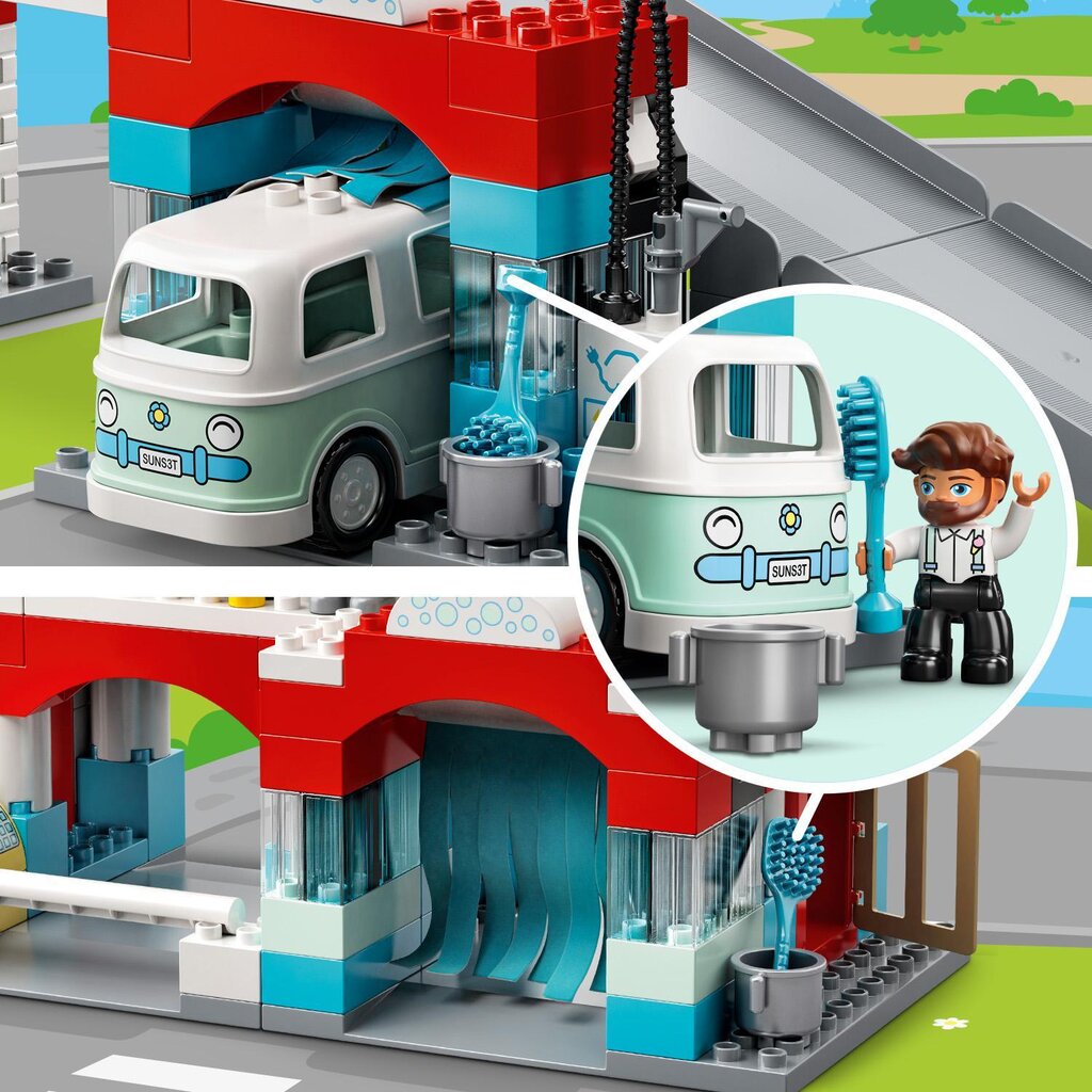 10948 LEGO® DUPLO Pysäköinti ja autopesu hinta ja tiedot | LEGOT ja rakennuslelut | hobbyhall.fi