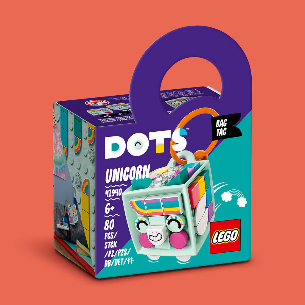 41940 LEGO® Dots Unicorn laukkukoriste hinta ja tiedot | LEGOT ja rakennuslelut | hobbyhall.fi