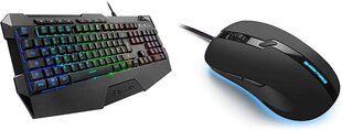 Sharkoon Skiller SGK4 -pelausnäppäimistö RGB, N-Key Relaver, (Saksan näppäimistön asettelu) ja Shark Force Pro Gaming Mouse (3200 dpi, LED-valaistu alaosa, ergonominen suunnittelu) Musta hinta ja tiedot | Näppäimistöt | hobbyhall.fi