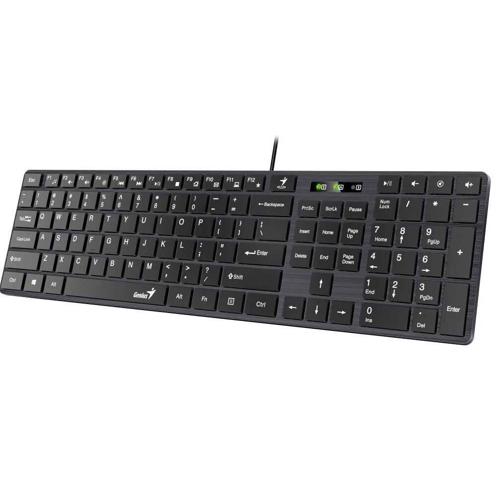 TASTATURA GENIUS USB, 104 maku (suklaatyyli), musta, "SlimStar 126" "31310017400" (timbru verde 0,8 lei) hinta ja tiedot | Näppäimistöt | hobbyhall.fi