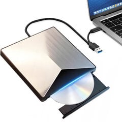 Ulkoisen CD/DVD -levyn polttimen USB 3.0 USB-C alumiinikotelo hinta ja tiedot | Ulkoiset kovalevyt | hobbyhall.fi