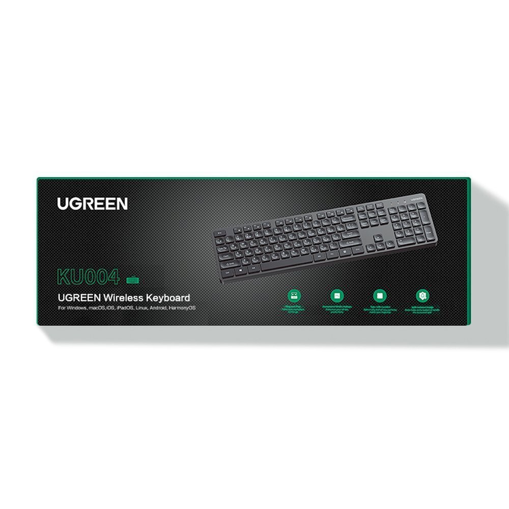 Langaton näppäimistö, Ugreen KU0041, 2,4 GHz, musta hinta ja tiedot | Näppäimistöt | hobbyhall.fi