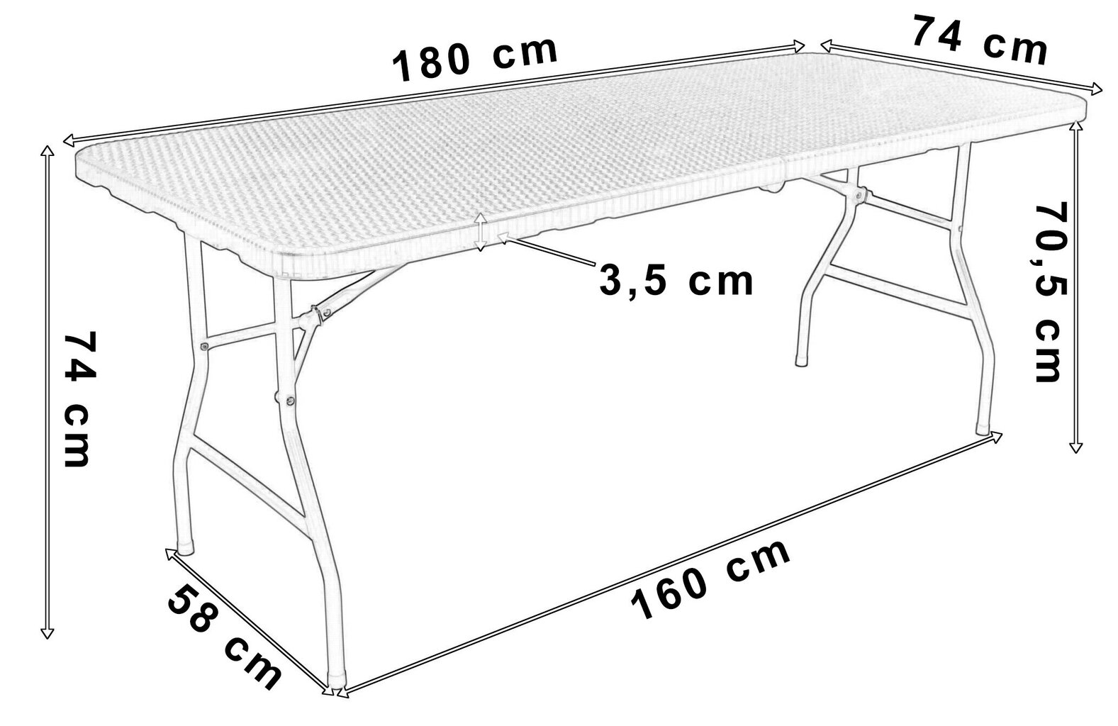 catering-setti 180 cm pöytä + 6 tuolia hinta ja tiedot | Puutarhakalusteet | hobbyhall.fi