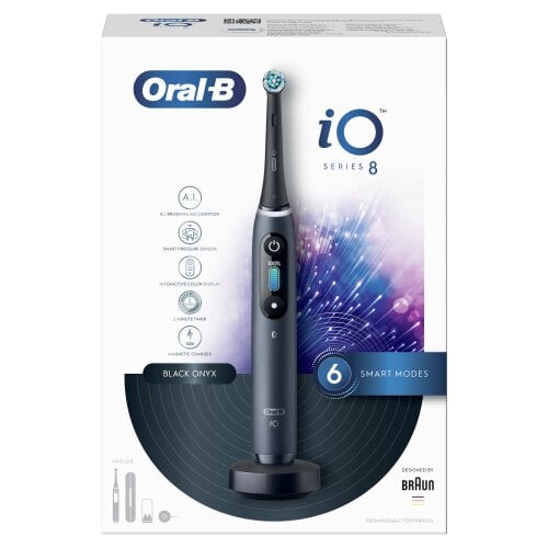 Oral-B iO 8 iOM8.1A1.1BD -sähköhammasharja, musta hinta ja tiedot | Sähköhammasharjat | hobbyhall.fi