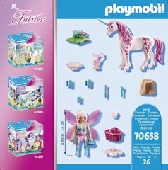 70658 PLAYMOBIL® Fairies Keiju hoitaa yksisarvista hinta ja tiedot | LEGOT ja rakennuslelut | hobbyhall.fi