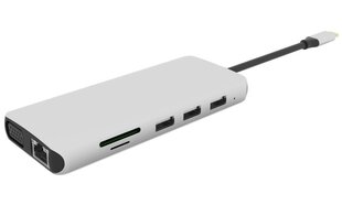 eSTUFF 12-in-1 kolminäyttöinen monitoiminen USB-C-keskitin hinta ja tiedot | Adapterit | hobbyhall.fi