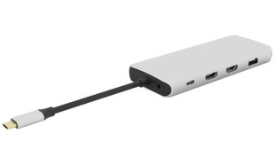 eSTUFF 12-in-1 kolminäyttöinen monitoiminen USB-C-keskitin hinta ja tiedot | Adapterit | hobbyhall.fi