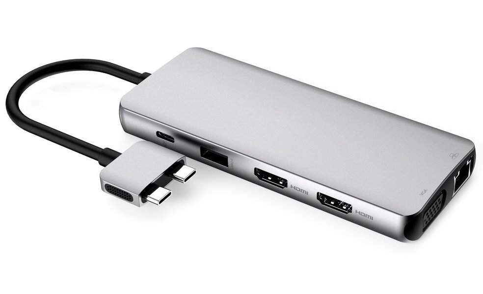 eSTUFF 12-in-1 kolminäyttöinen monitoiminen USB-C-keskitin MacBook Prolle hinta ja tiedot | Adapterit | hobbyhall.fi