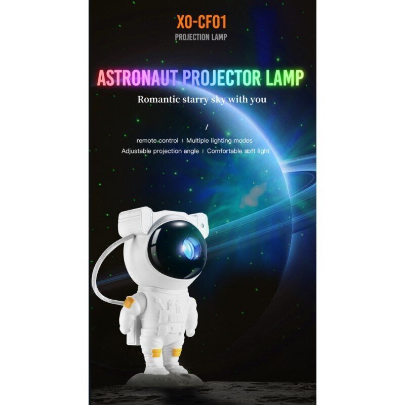 XO LED-projektori CF01 astronautti, tähdet ja universumi hinta ja tiedot | Projektorit | hobbyhall.fi