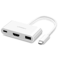 Sovitin UGREEN 30377 US163 3in1 Type-C Sisään USB3.0 HDMI PD för HUAWEI Mate40/P50 Samsung S20 hinta ja tiedot | Adapterit | hobbyhall.fi