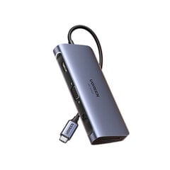 Sovitin UGREEN 70490 9in1 Type-C Sisään HDMI VGA 3USB3.0 SD/TF PD100W 1000mbps för HUAWEI Mate40/P50 Samsung S20 hinta ja tiedot | Adapterit | hobbyhall.fi