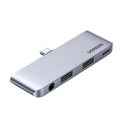 Sovitin UGREEN 20198 CM423 4in1 Type-C Sisään HUB AUX 3.5mm USB3.0 PD100W för iPadPro hinta ja tiedot | Adapterit | hobbyhall.fi