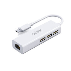 Sovitin Acer HY41-T41 4in1 Type-C Sisään 100mbps 3USB för HUAWEI Mate40/P50 Samsung S20 hinta ja tiedot | Adapterit | hobbyhall.fi