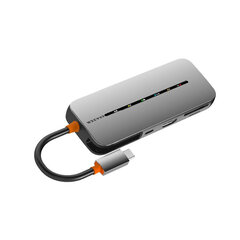 Sovitin ERAZER DC09 9in1 Type-C Sisään Thunderbolt4 PD100W HDMI 1000mbps 2USB3.0 2USB2.0 för HUAWEI Mate40/P50 Samsung S20 hinta ja tiedot | Adapterit | hobbyhall.fi