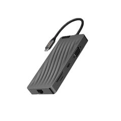 Sovitin Lenovo LX0801-U 11in1 Type-C Sisään AUX 3.5mm PD 2USB3.0 2USB2.0 HDMI VGA 1000mbps SD/TF för HUAWEI Mate40/P50 Samsung S20 hinta ja tiedot | Adapterit | hobbyhall.fi