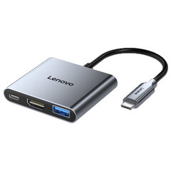 Sovitin Lenovo LX0807 3in1 Type-C Sisään USB3.0 HDMI PD100W för HUAWEI Mate40/P50 Samsung S20 hinta ja tiedot | Adapterit | hobbyhall.fi